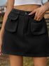 'Mariah' Elastic Waist Denim Skirt With Pockets - Celes Fashion